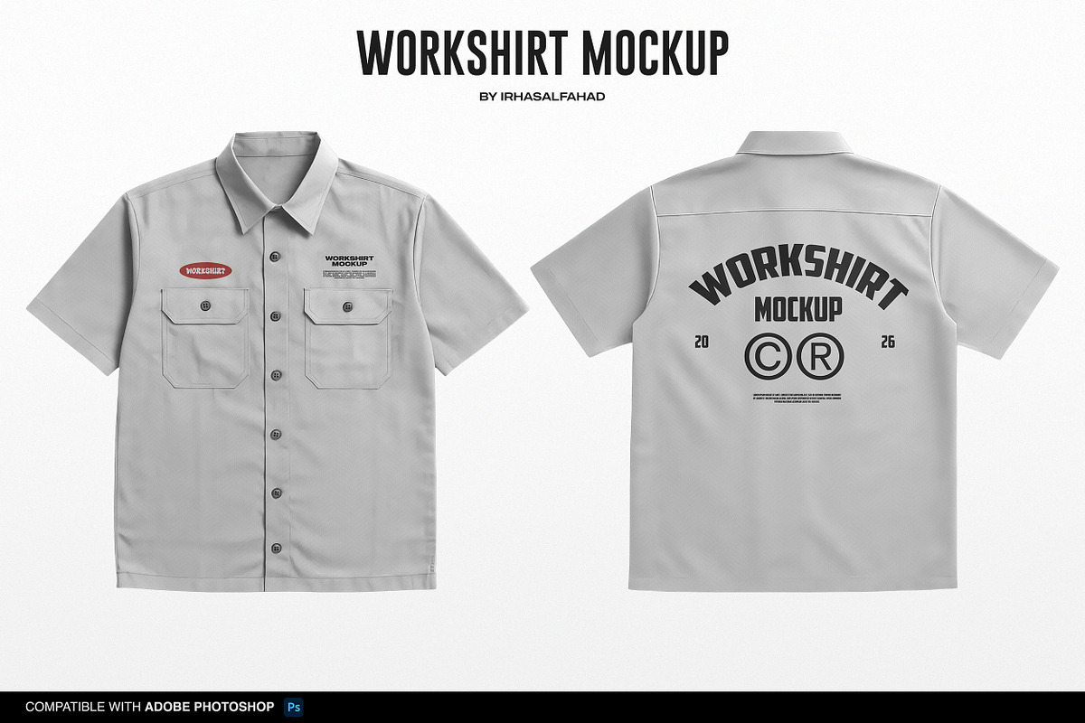 Workshirt Mockup, a Shirt Mockup by Irhasalfahad (Photo 3 of 4)