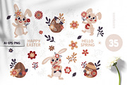 Cute Easter Clipart, Patterns, Print, a Seasonal Illustration by Ejevyaka (Thumbnail 3 of 11)
