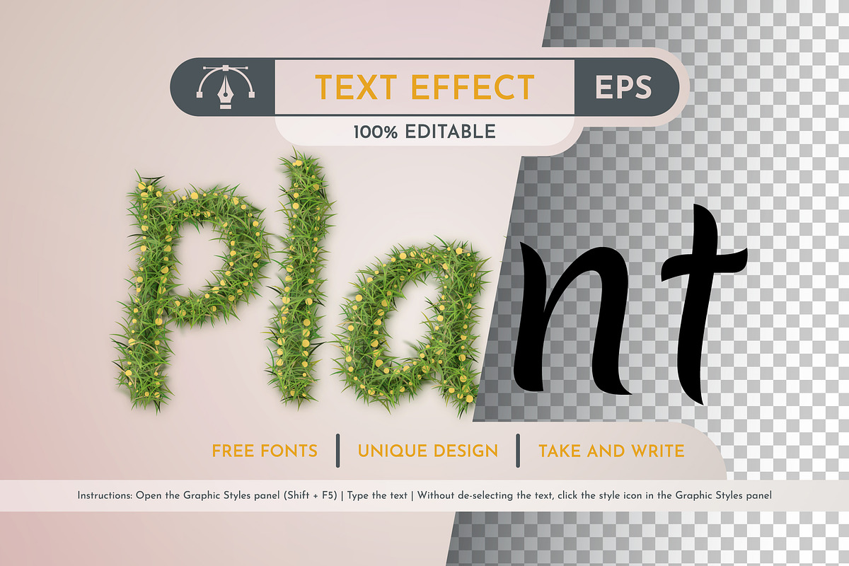 Plant Editable Text Effect, a Layer Style Add-On by rwgusev (Photo 1 of 6)