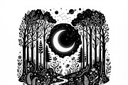 50 Mystical Galaxy Forest Silhouette, a Technology Illustration by Amazin_art (Thumbnail 10 of 21)
