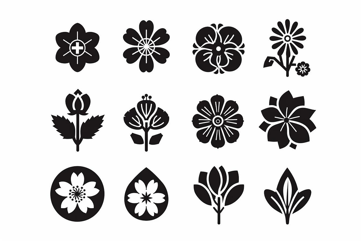 Abstract Floral Silhouette Bundle, an Illustration by Creativeshirt (Photo 3 of 10)