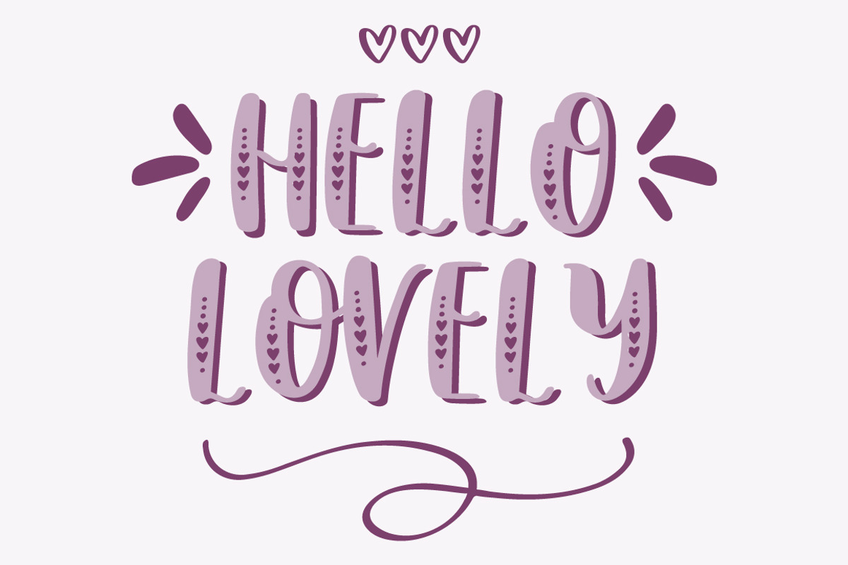 Lovebug Hearts Font Trio preview 2