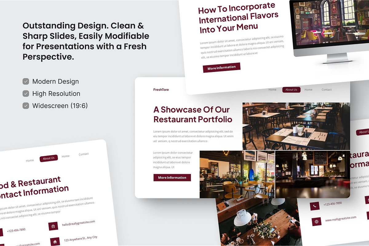 Food & Restaurant PowerPoint, a Presentation Template by SquidPixey (Photo 3 of 6)