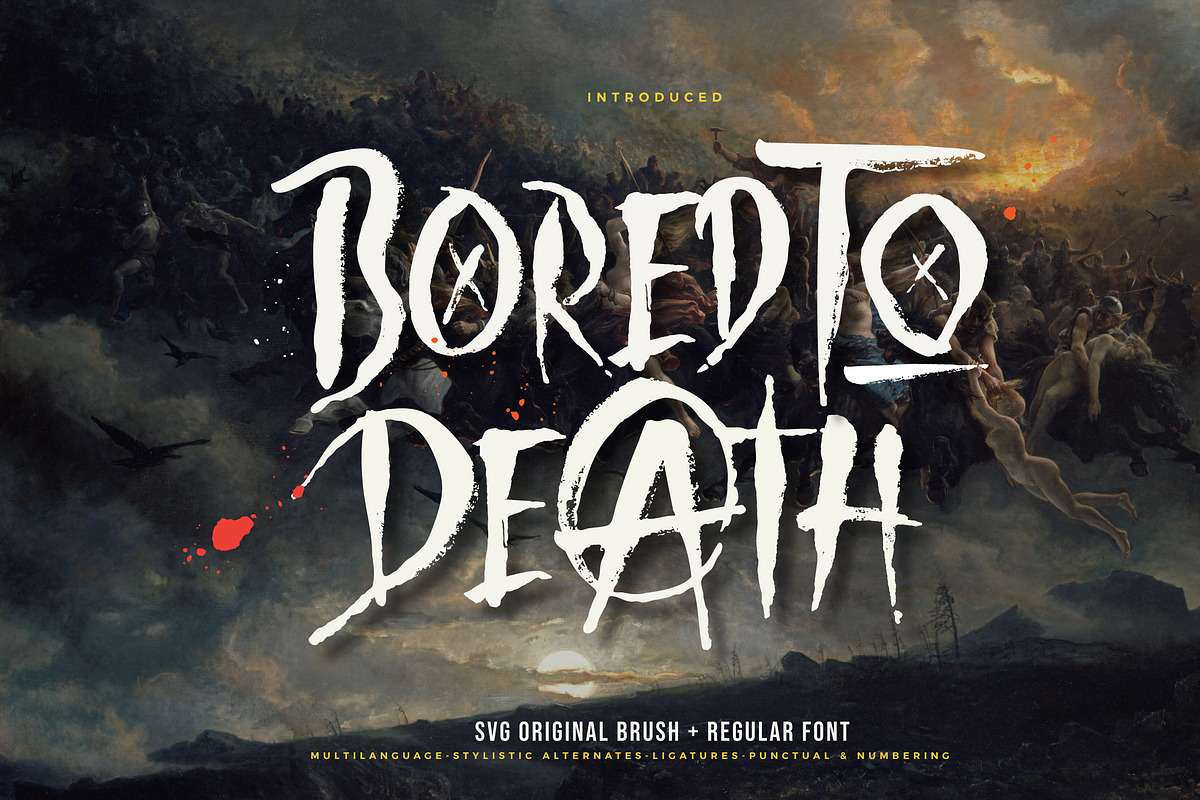 Bored To Death Regular + SVG, a Font by Fortunes Co (Photo 1 of 15)