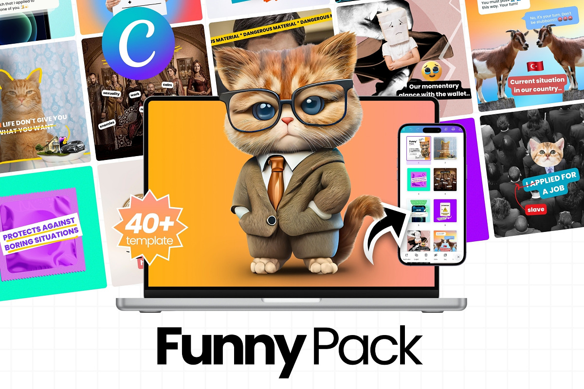 Funny Canva Templates for IG, a Social Media Template by Virall (Photo 1 of 10)