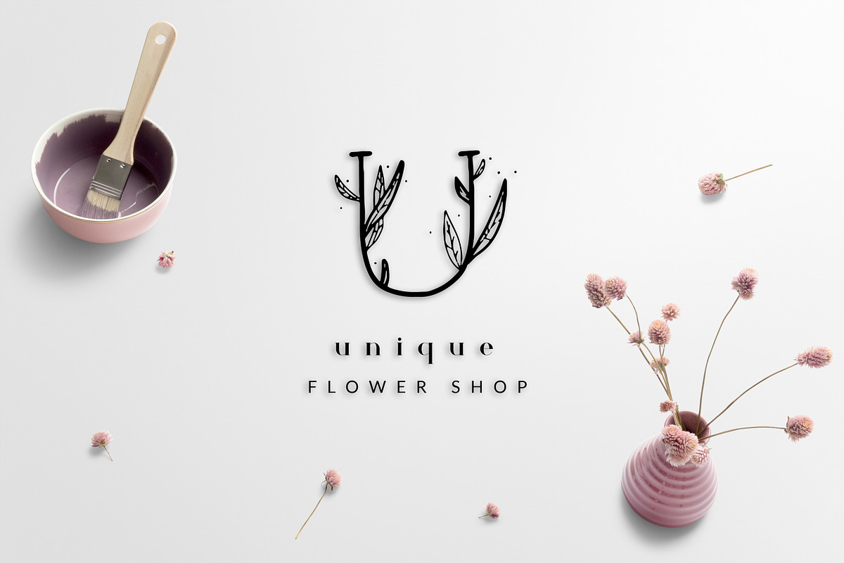 UNIQUE FLORAL LETTER AND LOGO KIT, a Branding & Logo Template by IsikChic (Photo 8 of 9)