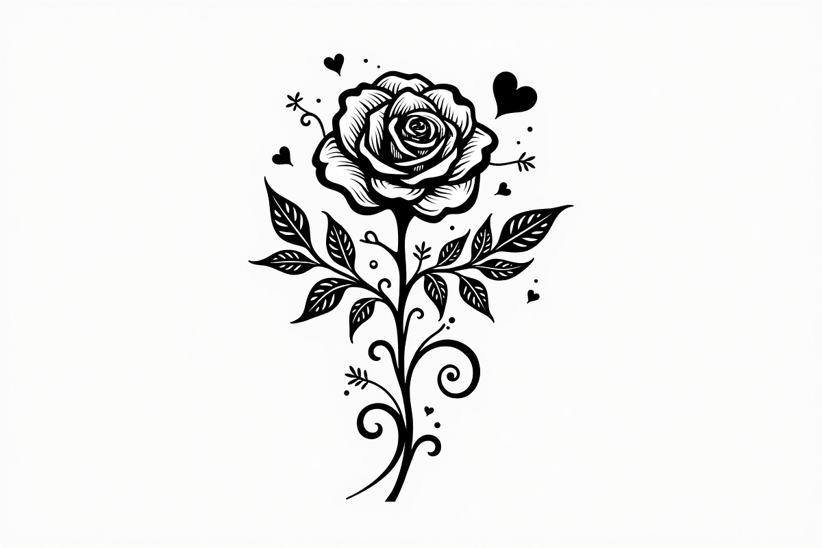Floral Rose Silhouette Set, an Illustration by hafijul (Photo 8 of 9)