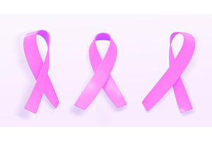 Pink Silk Ribbons 3d Render Icons