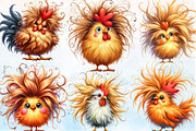 Watercolor Funny Chicken Clipart, a Seasonal Illustration by Rose Art (Thumbnail 2 of 6)