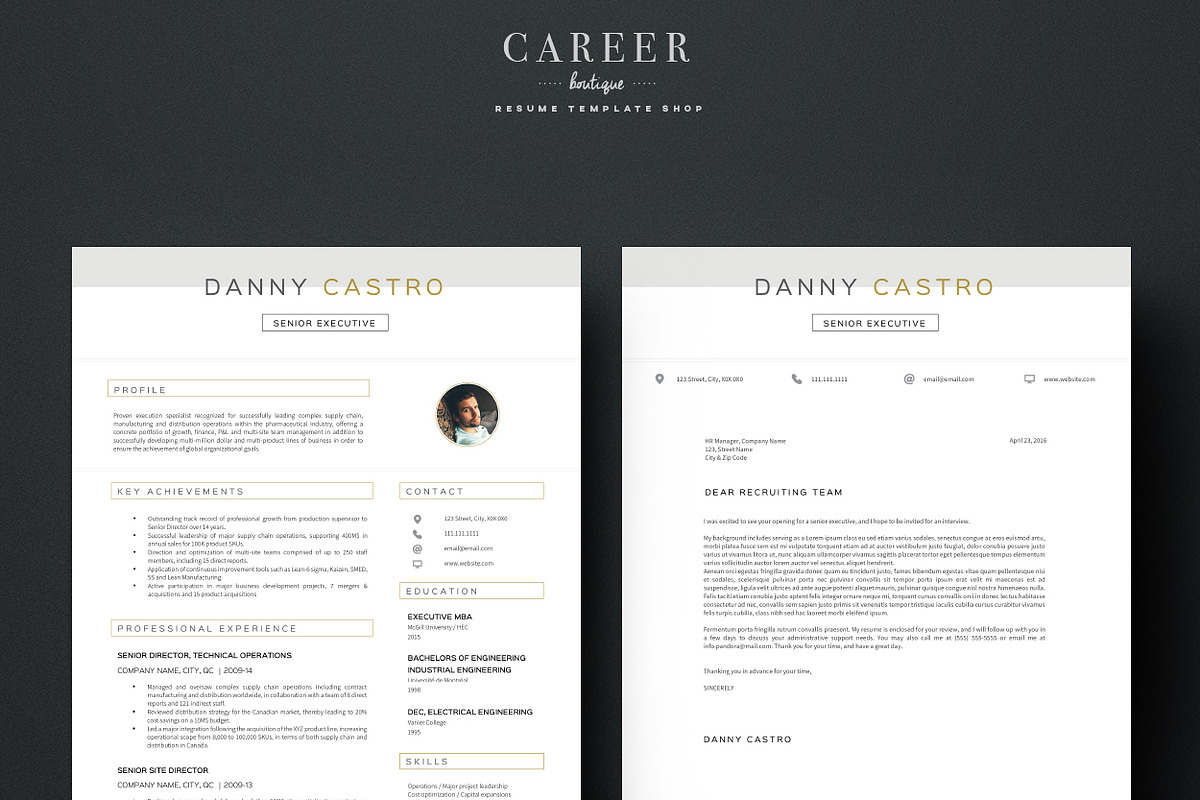 Modern Resume & Coverletter Template, a Resume Template by careerboutique (Photo 6 of 6)