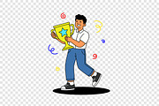 Winner Celebration Illustration, a Person Illustration by Partikusi Design (Thumbnail 3 of 3)