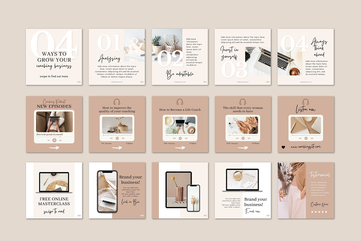 Coaching IG Carousel Posts Canva, a Social Media Template by DeeBeeDesign (Photo 6 of 10)