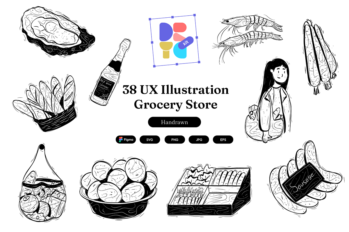 38 Illustration | Grocery Store, a Food Illustration by Directico Design Kit (Photo 1 of 11)