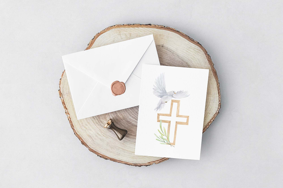 Watercolor Catholic Wooden Cross, a Decorative Illustration by Daryartsy (Photo 5 of 5)
