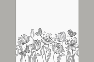 Anemones And Tulips