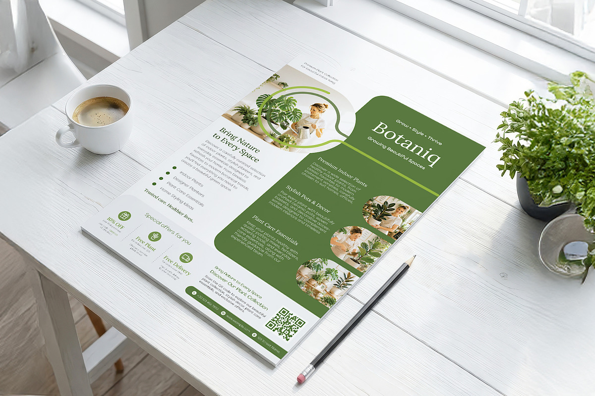 Modern Plant Shop Poster Template, a Poster Template by WheelieMonkey (Photo 2 of 3)