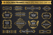 15 Golden Frames Backgrounds Set #1, an Object Graphic by Digiselector Design Goods (Thumbnail 1 of 5)