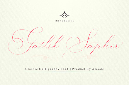 Gatlik Saphir, a Script Font by Alcode