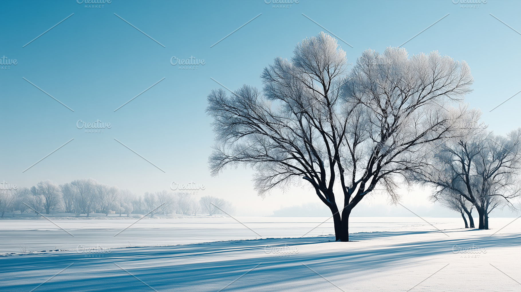 Serene winter landscape with frost, a Nature Photo by MistyDay