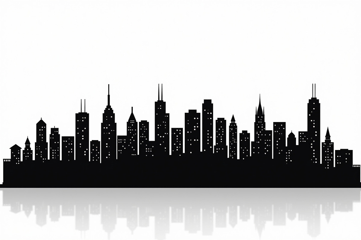Modern City Skyline Silhouette Set, an Illustration by hafijul (Photo 2 of 7)