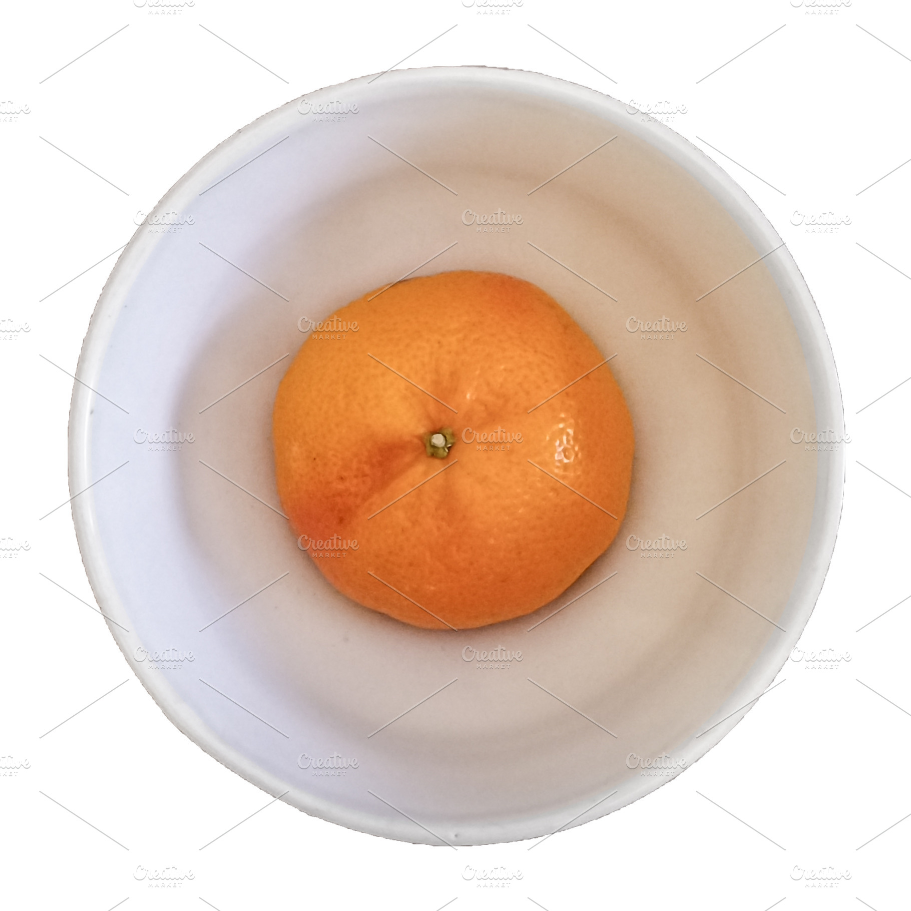 Orange inside white bowl isolated photo, a Food & Drink Photo by DanFLCreativo