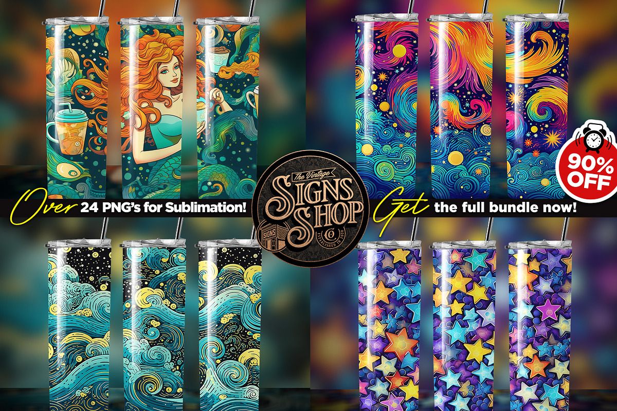 24 Strbcks Tumbler Wraps | 24 design, a Background Graphic by Asaelv Shop! (Photo 6 of 7)