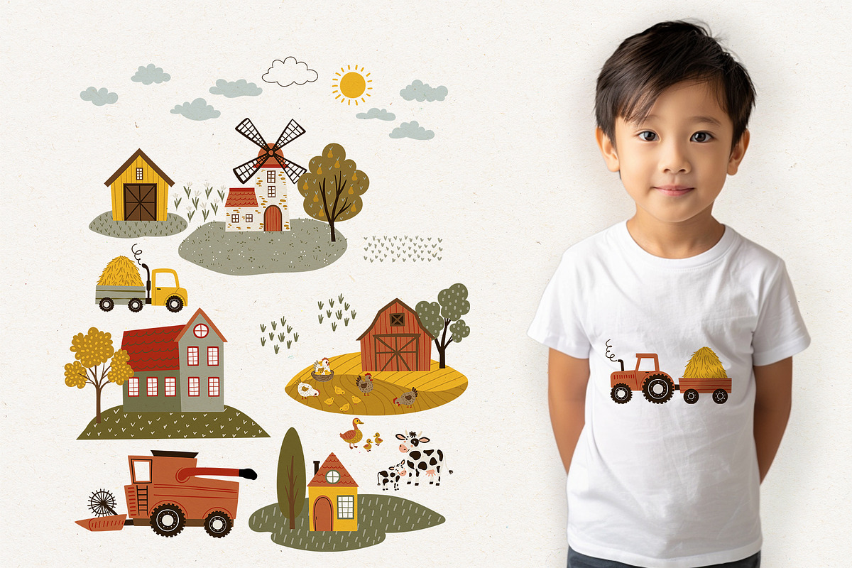 Whimsy Farm Map Clipart, a Decorative Illustration by Jenny Quince (Photo 9 of 13)