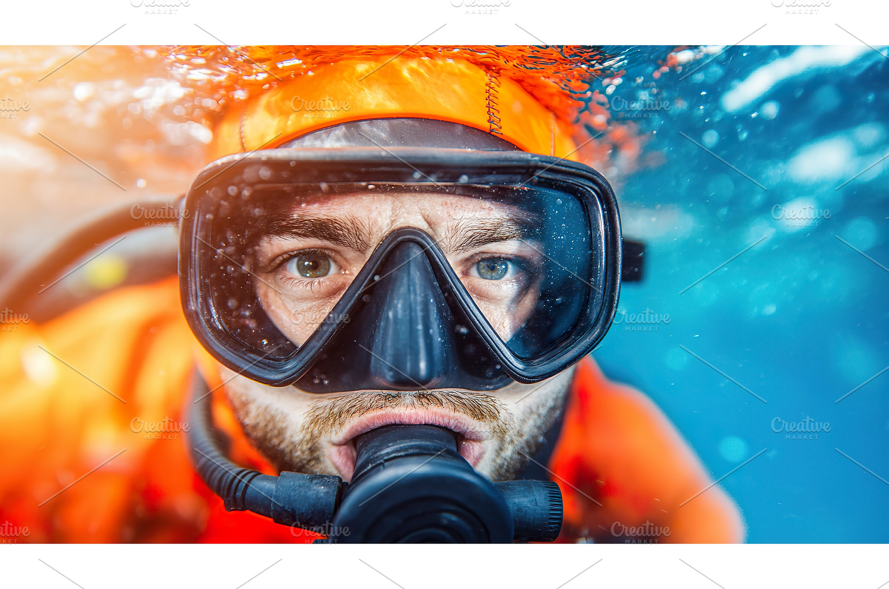 Excited diver shows thrill and focus, a Nature Photo by Lermont51