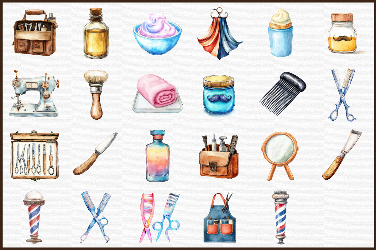 Barber Shop Clipart, an Illustration by Sublimation Artist (Photo 3 of 6)