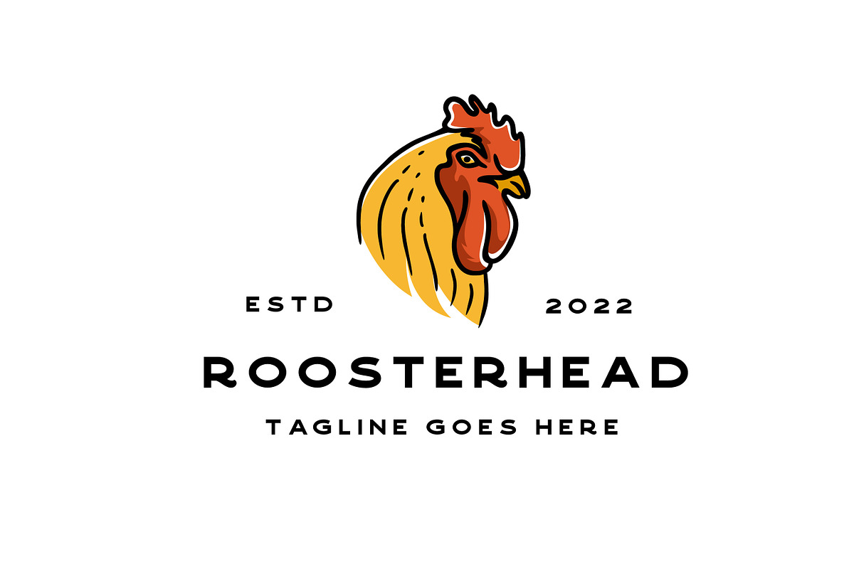 Vintage Rooster Head Logo Design, a Branding & Logo Template by Weasley99Store