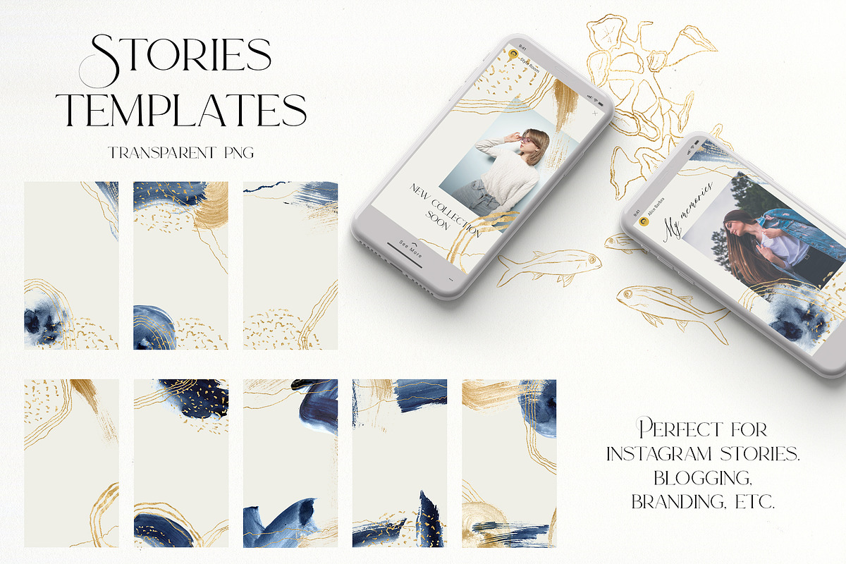 Deep blue watercolor backgrounds, a Texture Graphic by Yuliya Derbisheva (Photo 12 of 14)