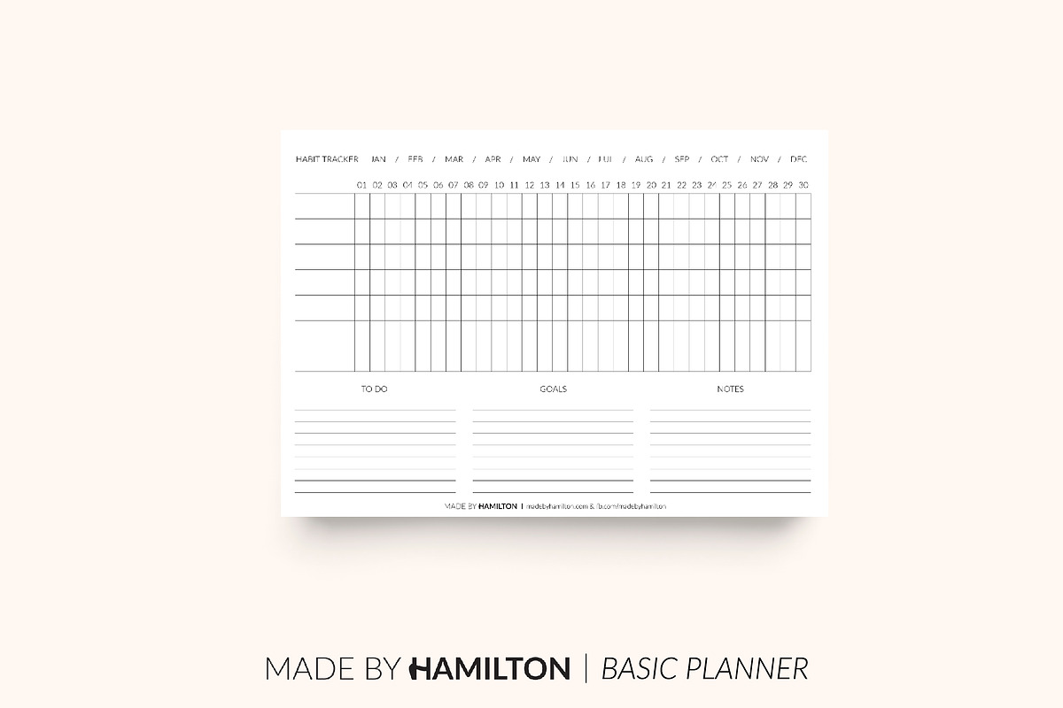 Monthly Habit Tracker Printable, a Stationery Template by Made By Hamilton (Photo 1 of 2)