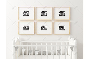 Nursery Frame Mockup 6 Panel