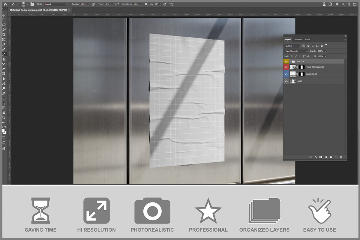 Metal Wall Poster PSD, a Product Mockup by Bruno's Shop (Photo 2 of 3)