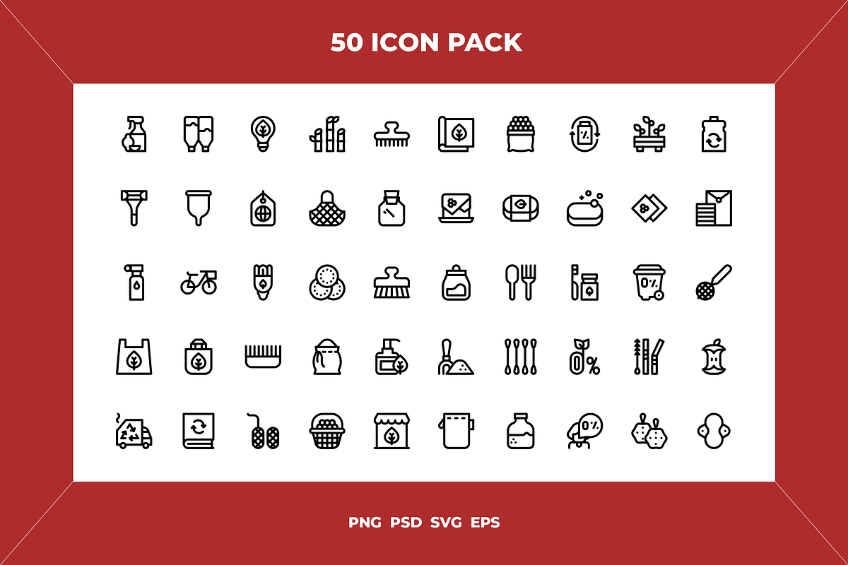 Zero waste icons, an Outline Icon by Wencory (Photo 1 of 2)