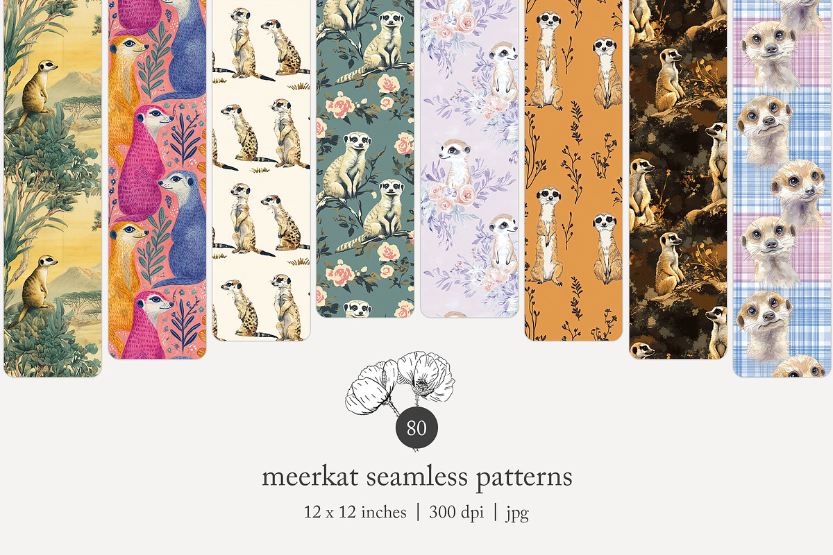 80 meerkat seamless pattern, a Pattern Graphic by Poppy Lane Studio (Photo 1 of 11)