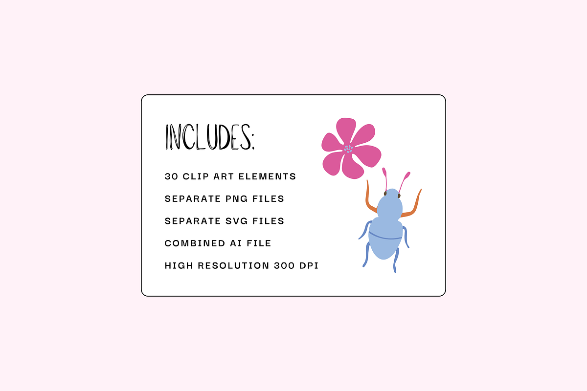 Beetles and Blooms Clip Art, an Object Graphic by denofdreamers (Photo 2 of 3)