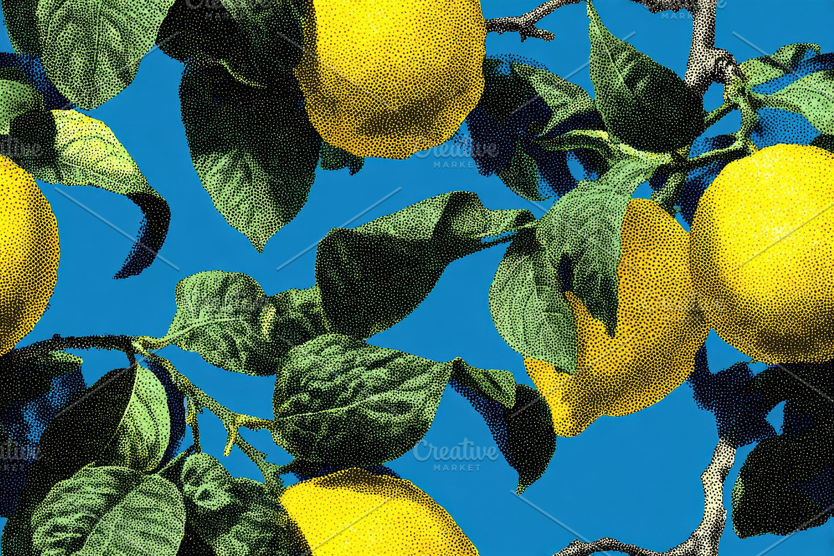 Dynamic Pop Art Fruit Pattern, a Pattern Graphic by Virgo Studio