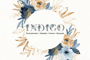 Watercolor indigo peonies., a Decorative Illustration by TaPilipa