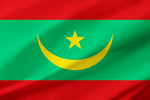 Mauritania flag background with waving fabric texture, a Holiday Photo by Davizro's Market