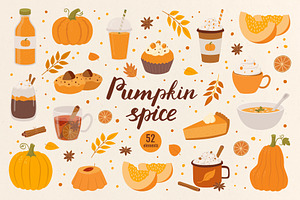 Pumpkin Spice Autumn Clipart