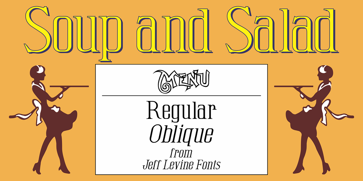 Soup and Salad JNL, a Serif Font by Jeff Levine Fonts (Photo 1 of 5)