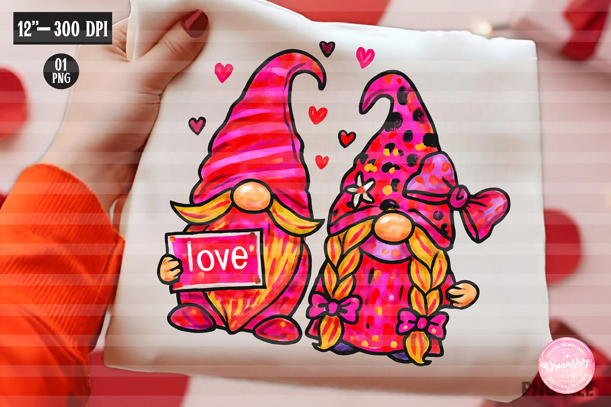 Valentine's Day Gnomies Png, an Illustration by CreationArt (Photo 2 of 6)