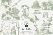 80 line art Horse Stable clip art, an Animal Illustration by Poppy Lane Studio (Thumbnail 1 of 12)