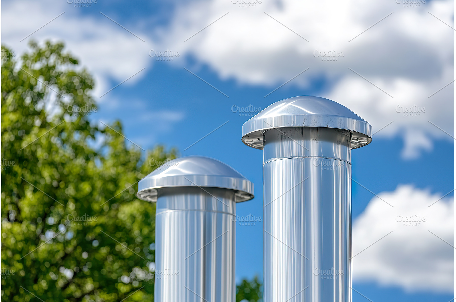 Rooftop ventilation exhausts enhance, an Industrial Photo by Lermont51