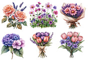 Pink Purple and Floral Bouquets, an Illustration by Designworld (Thumbnail 4 of 7)