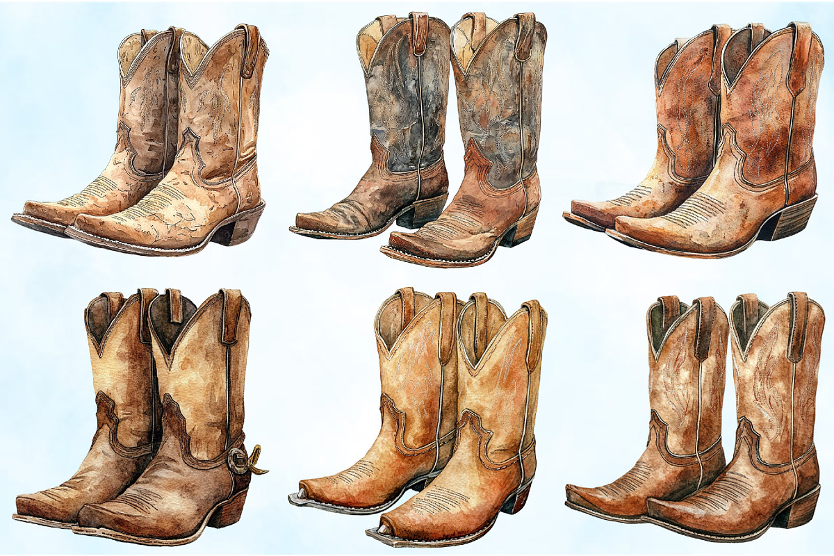 Cowboy Boots Clipart Bundle, an Illustration by Craft Nest (Photo 5 of 6)