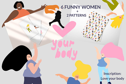 Fun girls are dancing. Body positive