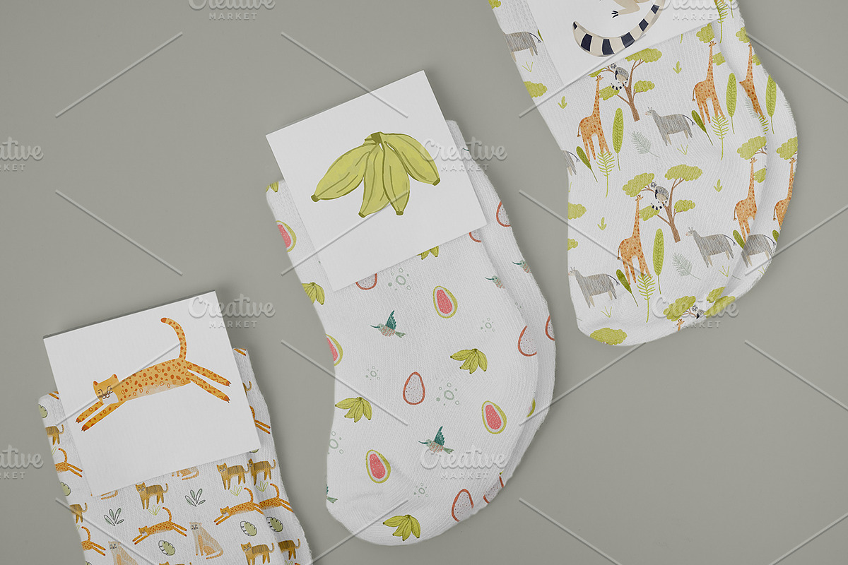 Tiny Jungle set. Zoo pattern, a Pattern Graphic by Lineli (Photo 5 of 12)