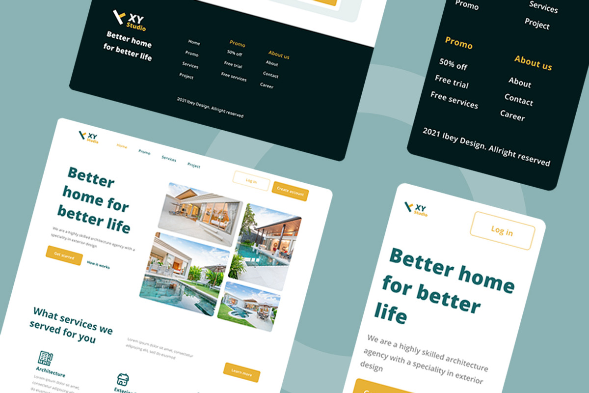 Architecture Web Design, a Wireframe Template by INSPR STD (Photo 5 of 6)
